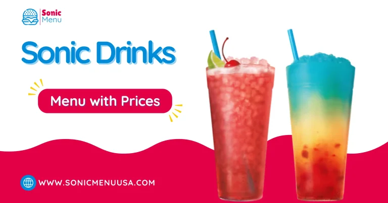 Sonic Drinks Menu with Prices